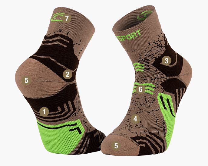 TREK GR beige/brown sock